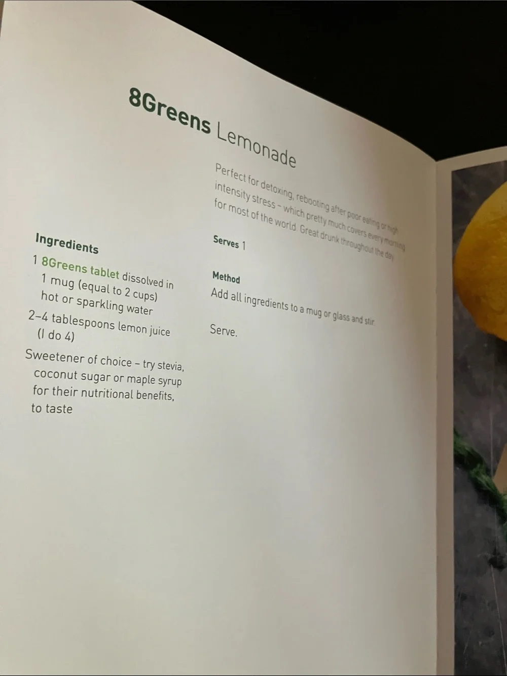N/A 8g cookbook